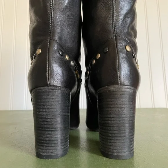 NWT Free People STUDDED DAKOTA Mid Calf Boots in Black Leather *Italy* - Picture 5 of 13